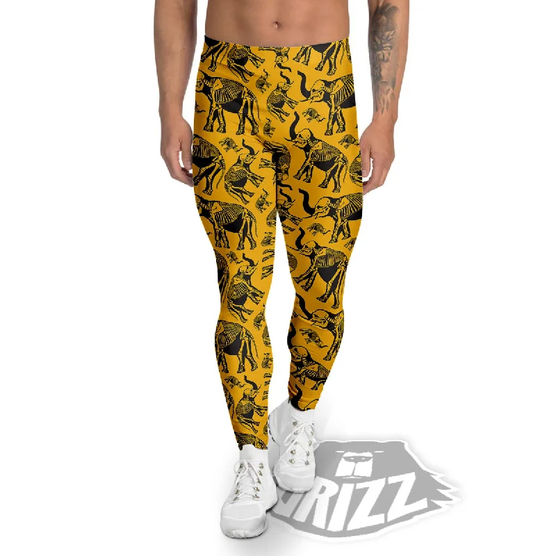 Instant Discount X-Ray Elephant Skeleton Print Pattern Men's Leggings