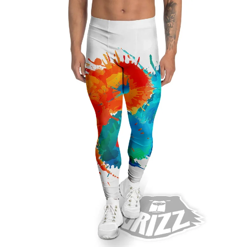 Limited Quantity Yin Yang Colorful Splash Print Men's Leggings