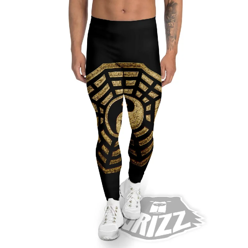 Big Discounts Yin Yang Gold Bagua Print Men's Leggings