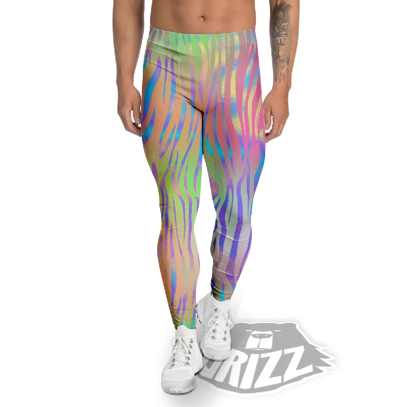 Daily Deals Zebra Pastel Print Pattern Men's Leggings