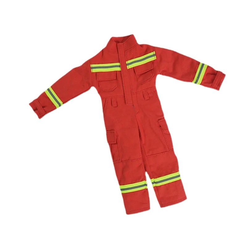 Deal of the Week Maxbell 1/6 Scale Male Figure Clothes Firefighter Jumpsuit Handmade Mini for 12 inch