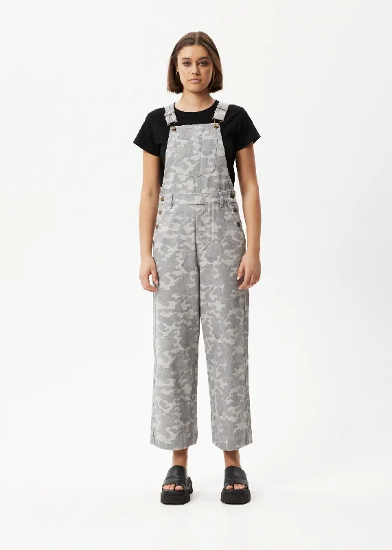 Final Markdown AFENDS Womens Cadet Lucie - Organic Denim Overalls - Camo