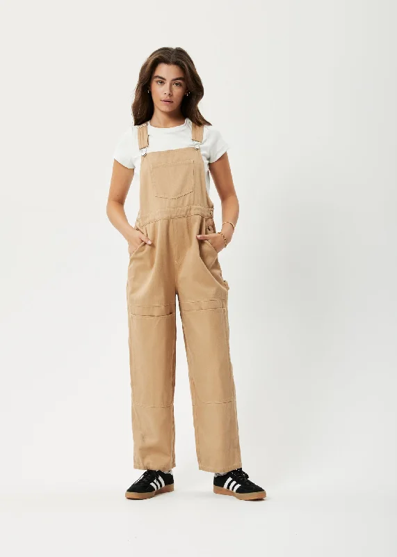 Buy Now AFENDS Womens Sleepy Hollow Louis - Twill Baggy Overalls - Tan