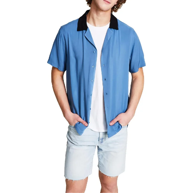 Deal Alert And Now This Mens Contrast Trim Collared Button-Down Shirt