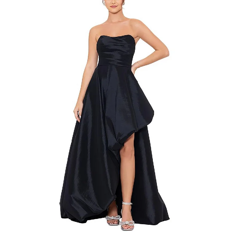 YEAR-End Clearance Blondie Nites Womens Juniors Hi-Low Built in Bra Evening Dress