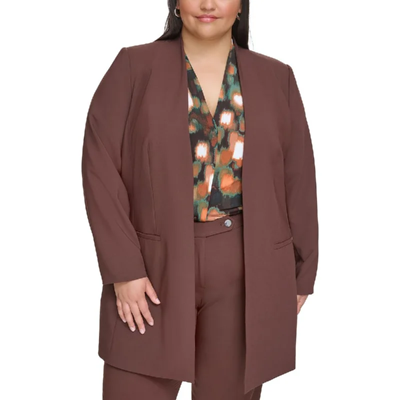 Deep Discounts Calvin Klein Womens Plus Suit Separate Office Open-Front Blazer