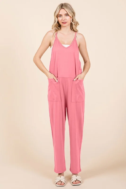 Limited Availability Culture Code Full Size Sleeveless Jumpsuit with Pockets