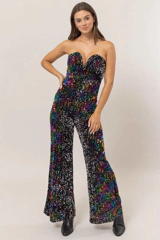 Weekend Flash Sale Dancing Queen Sequin Velvet Jumpsuit