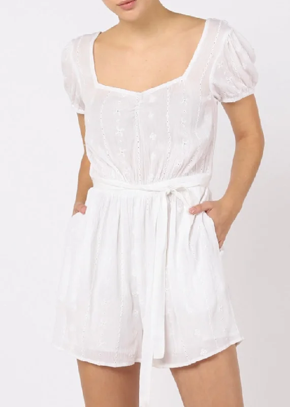 Fantastic Offers Puff Sleeve Eyelet Romper