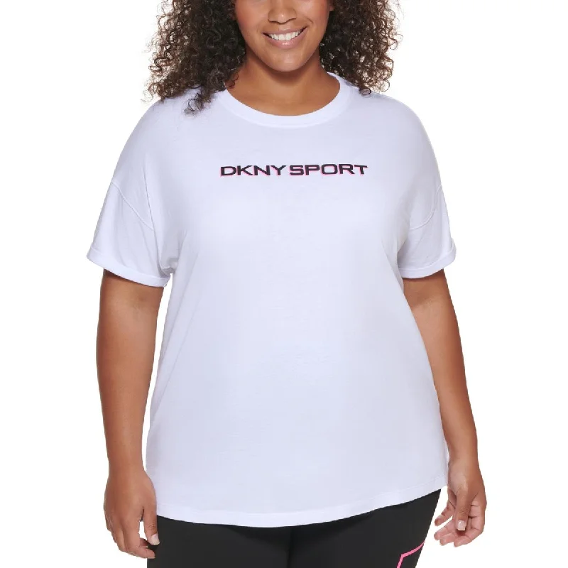 Huge Discounts DKNY Sport Womens Plus Crewneck Cotton T-Shirt