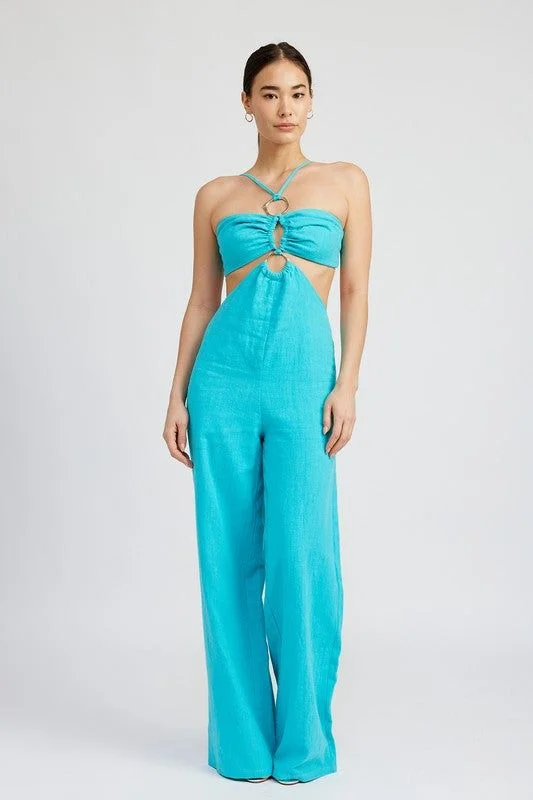 Incredible Offers Double O Ring Cut Out Jumpsuit