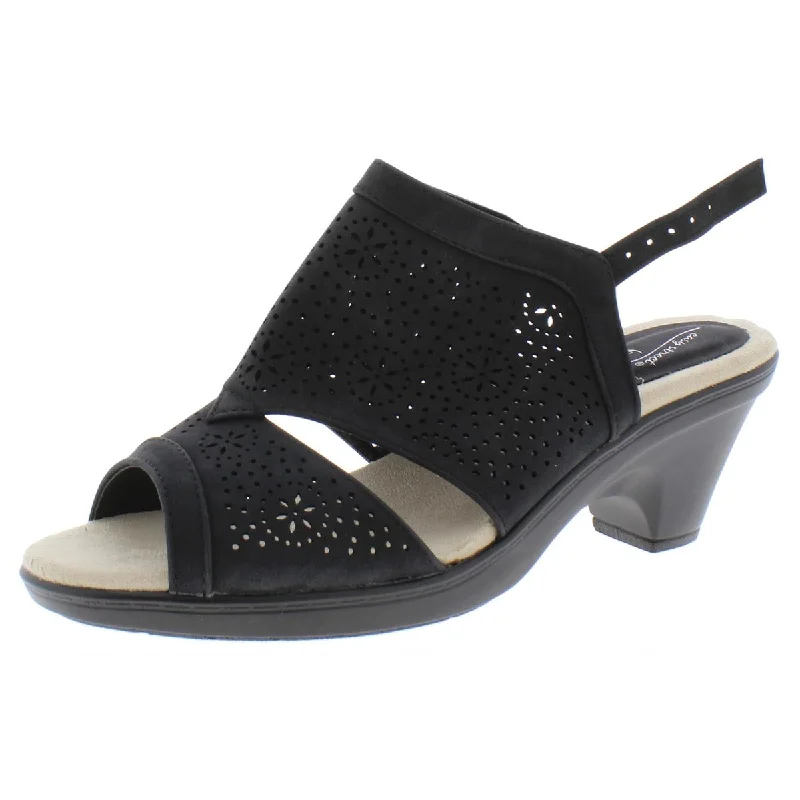 Price Slash Easy Street Womens Linda Faux Leather Slingback Heel Sandals