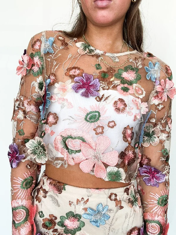 Sneak Peek Sale Forever Florals Cropped Blouse