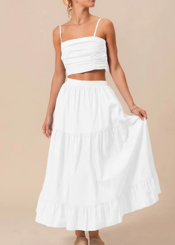 Buy Now Forever Summer Crop Top and Skirt Set