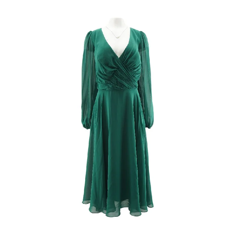 Deal of the Day Green Solid Maxi Dress