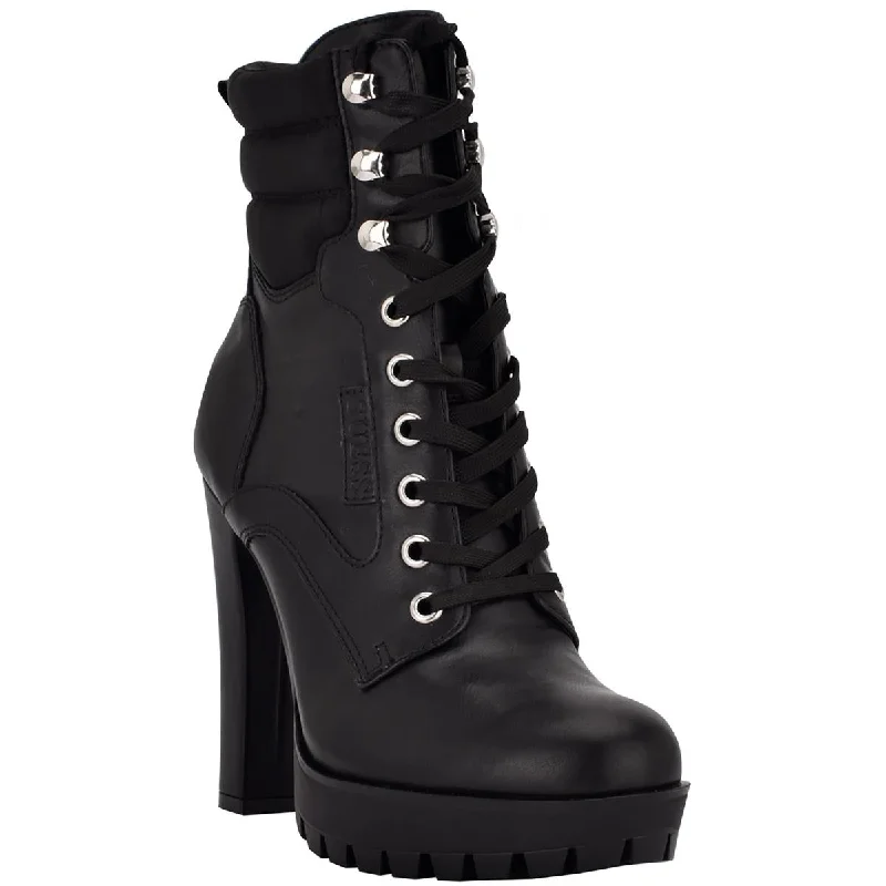 Grand Opening Sale Guess Womens Talore  Faux Leather Lux Sole Combat & Lace-Up Boots