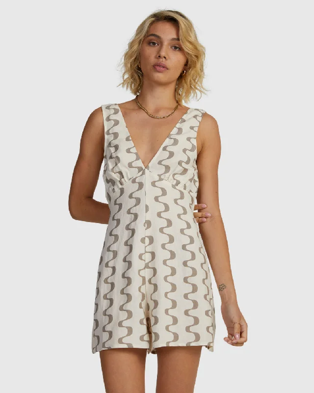 Online Only Happy Hour Romper - Natural