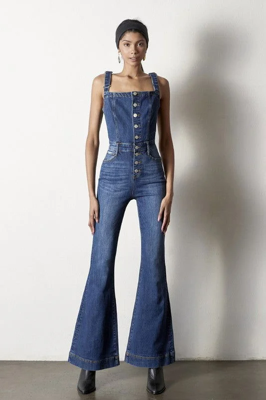 The Best Prices Insane Gene Front Buttons Jumpsuit Flare