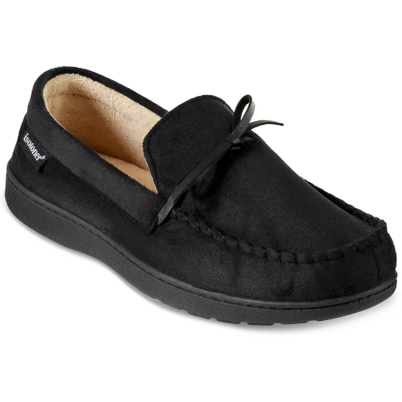 Amazing Deals Isotoner Mens Faux Suede Slip On Moccasin Slippers
