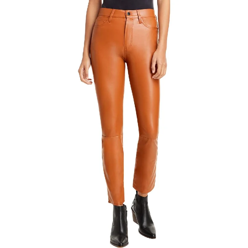 Today’s Deal Jonathan Simkhai Womens Faux Leather High Rise Straight Leg Pants