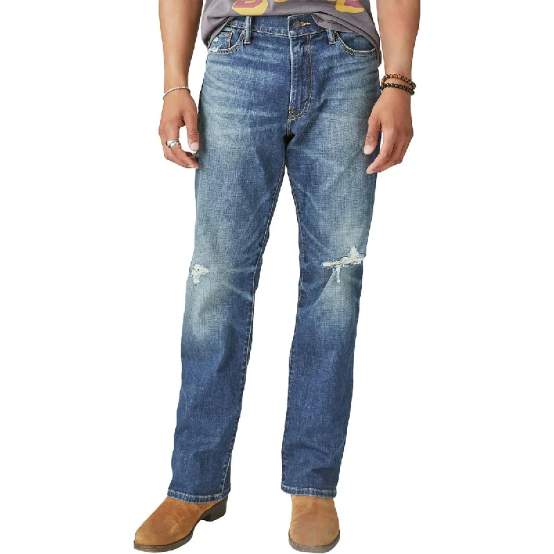 Overstock Lucky Brand Mens Mid Rise Distressed Bootcut Jeans