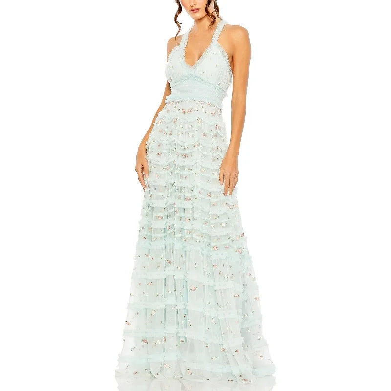 Great Bargains Mac Duggal Womens Embroidered Floral Evening Dress