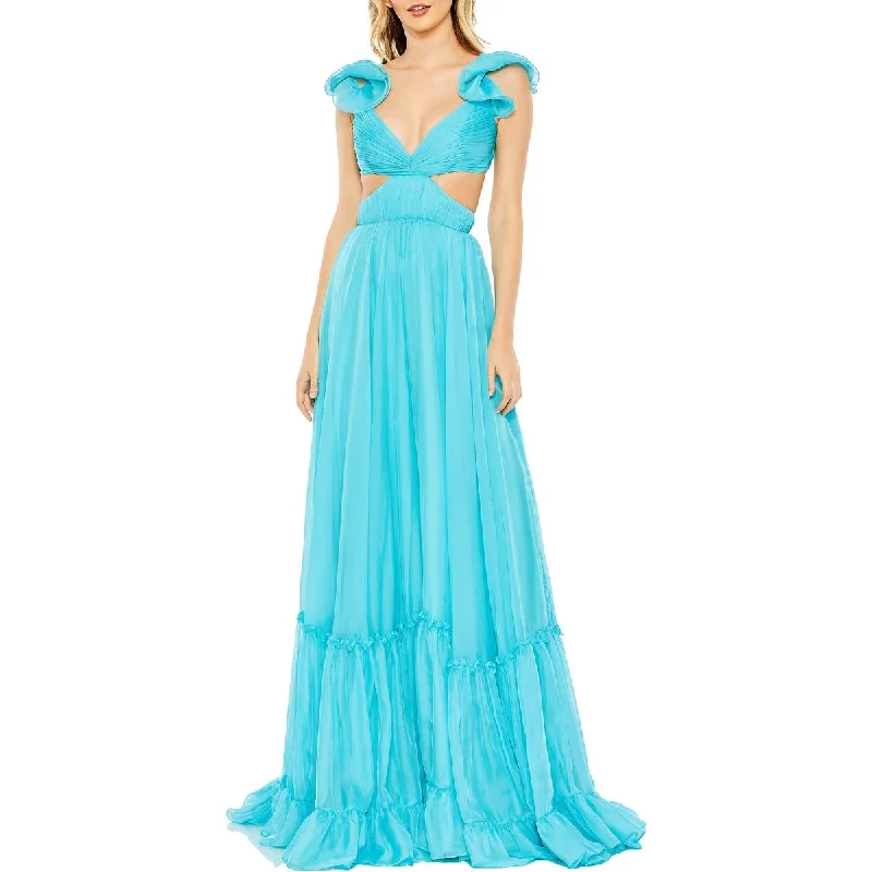 Lowest Prices Mac Duggal Womens Pleated Chiffon Evening Dress