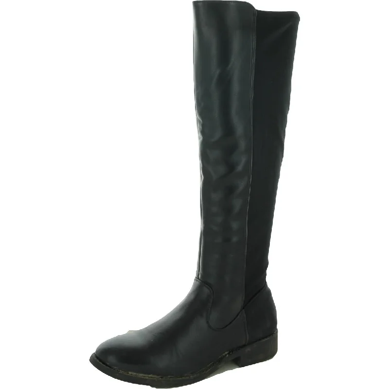 One-DAY Sale Mia Womens Charmed Faux Leather Tall Riding Boots