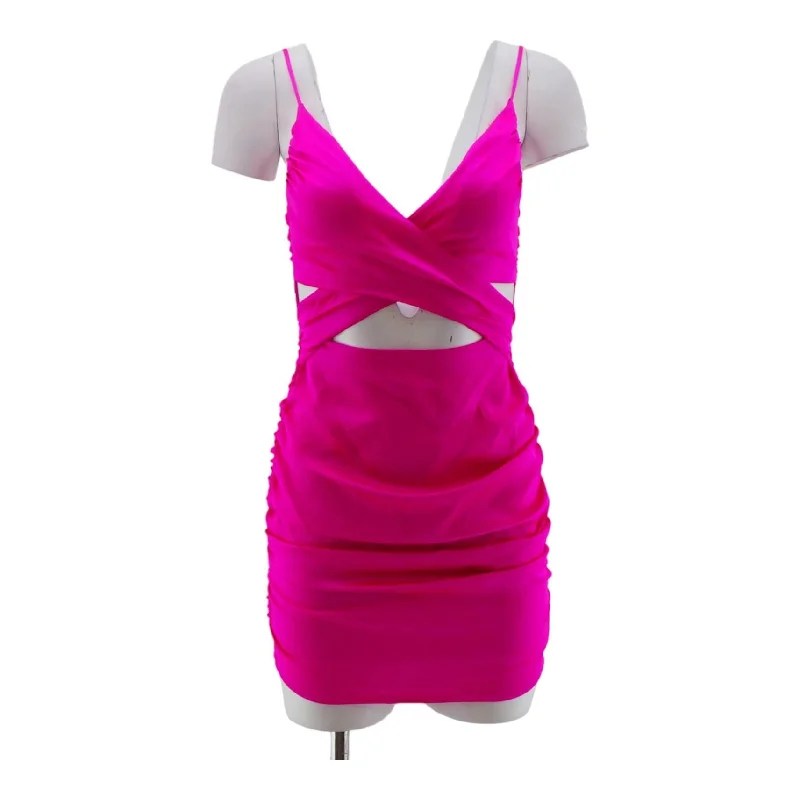 Price Reduction Neon Pink Solid Mini Dress