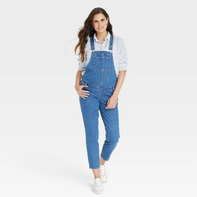 Sale Event New - Denim Overalls Maternity Jumpsuit - Isabel Maternity by Ingrid & Isabel Medium Wash 2