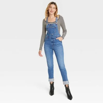 Special Price New - Universal Thread Women's Denim Overalls Sleeveless Skinny Leg Jumpsuits