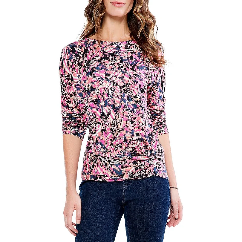 Price Rollback Nic + Zoe Womens Boatneck Abstract Print Pullover Top