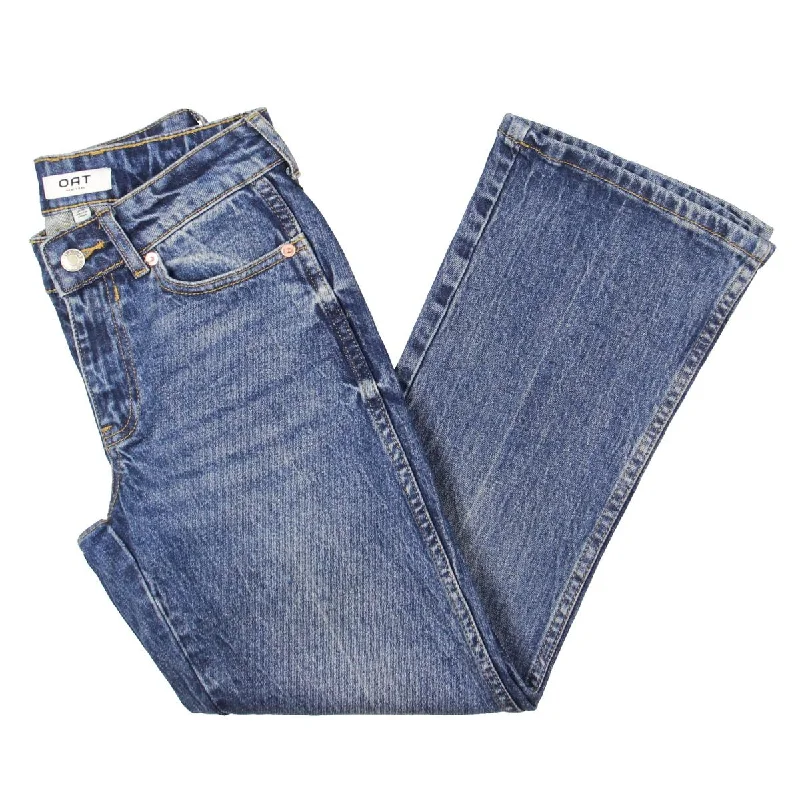 Discount Deals OAT New York Womens High Rise Solid Bootcut Jeans