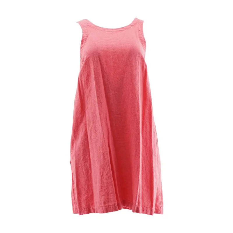 Act Now Pink Solid Midi Dress