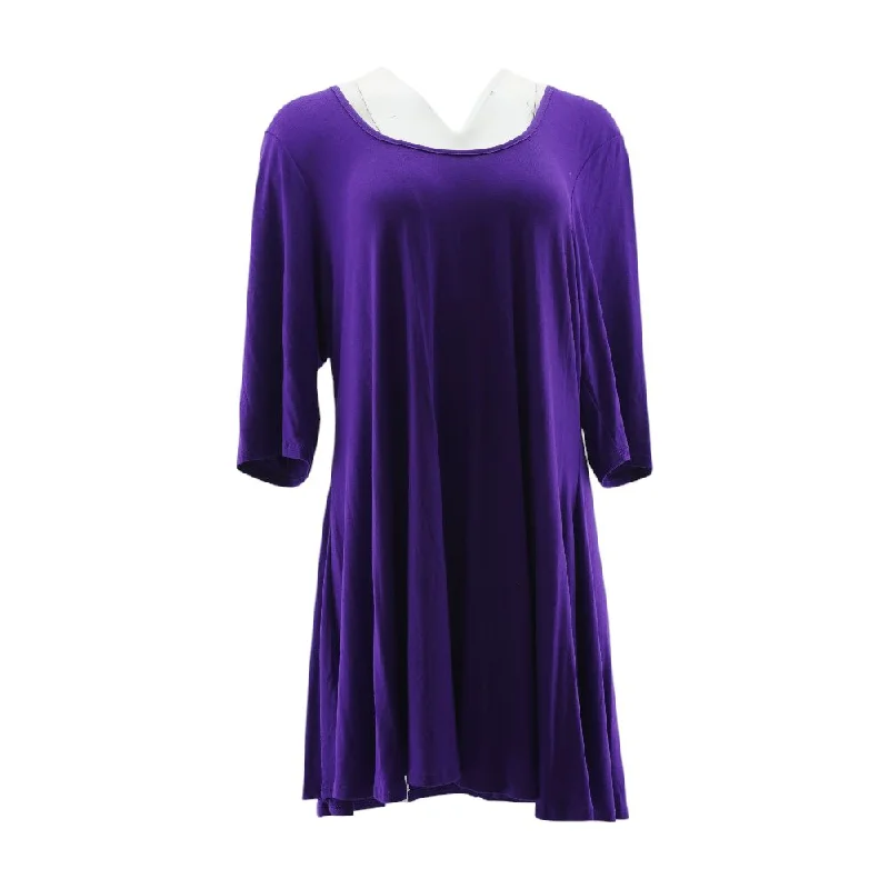 Huge Discounts Purple Solid Midi Dress