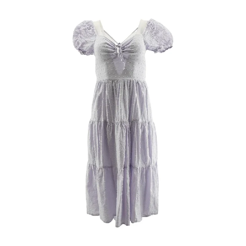Early Access Purple Solid Midi Dress