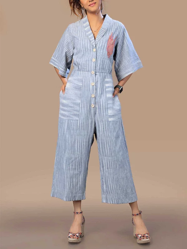 Lowest Prices Reese Handwoven Jumpsuit Blue