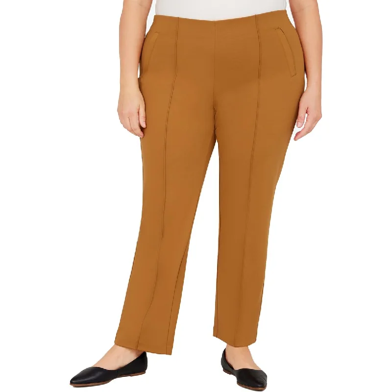 Now or Never Ruby Rd. Womens Plus Pintuck High Rise Straight Leg Pants