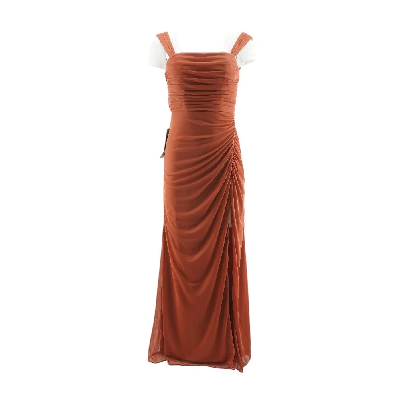 Year-End Clearance Rust Solid Maxi Dress