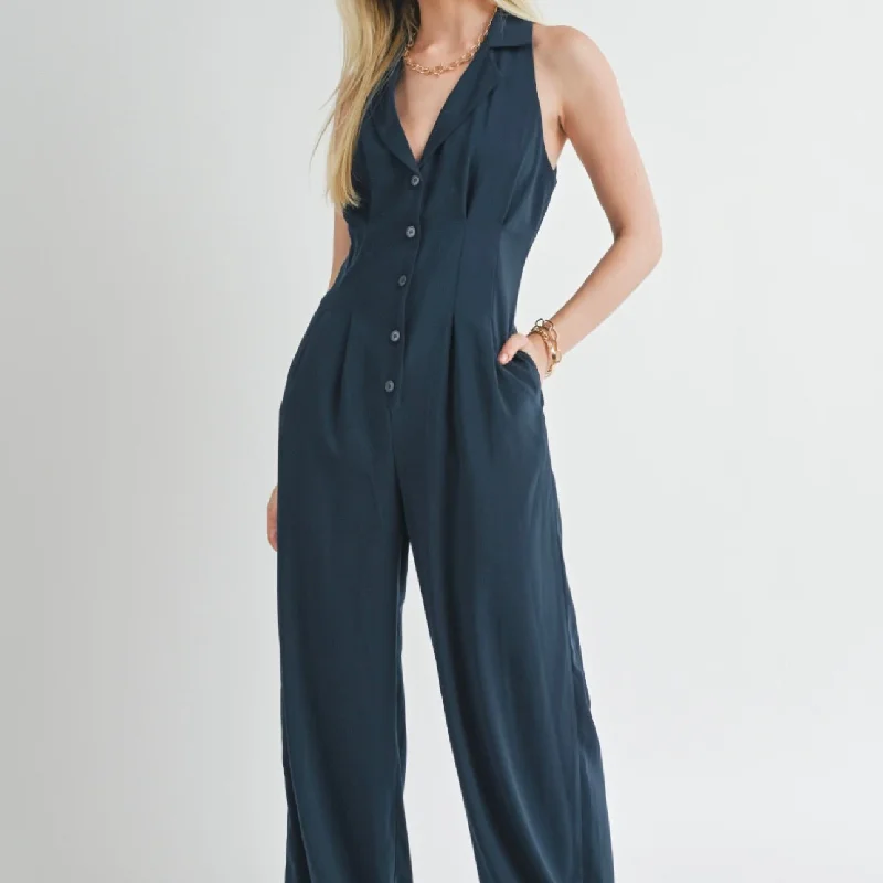 Must-Have Deals Sage the label Finest touch navy halter jumpsuit