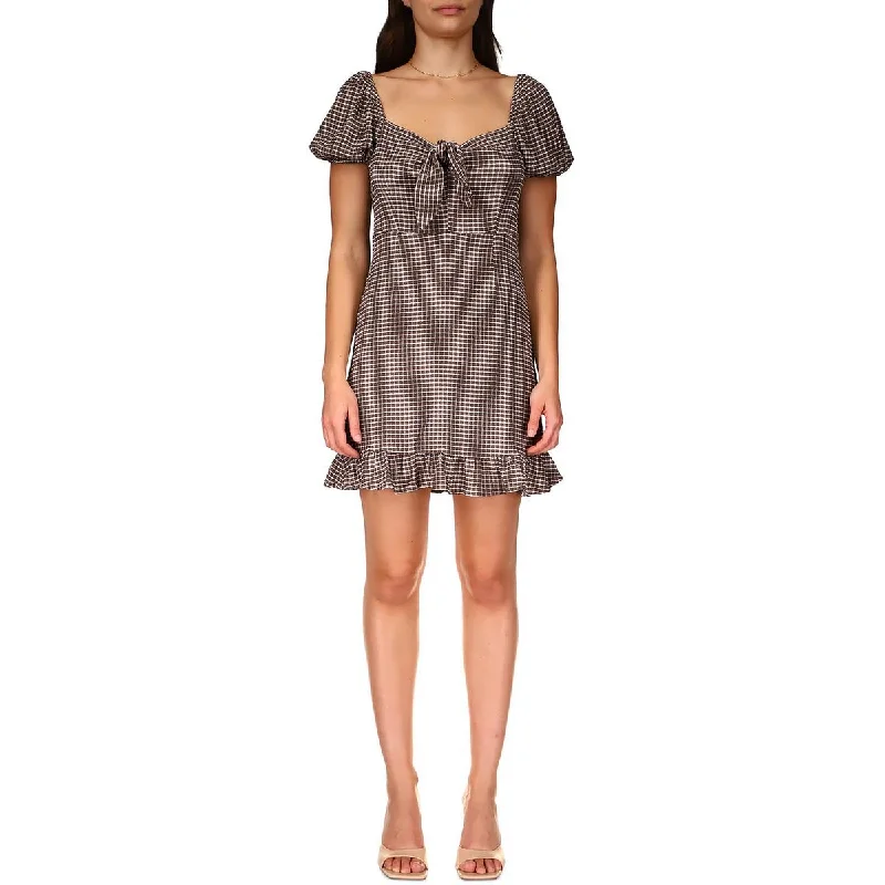 Savings Galore Sanctuary Womens Checkered Above Knee Midi Dress