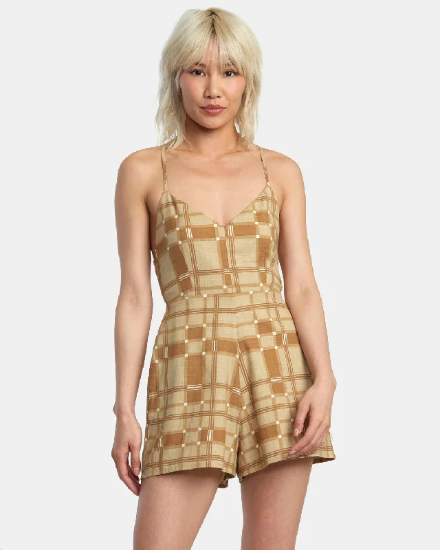 Deal Explosion Saturday Romper - Khaki