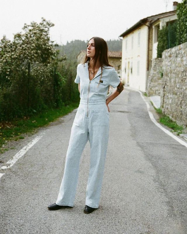 Huge Discounts Spring Shift Workwear Jumpsuit - Blue Hickory