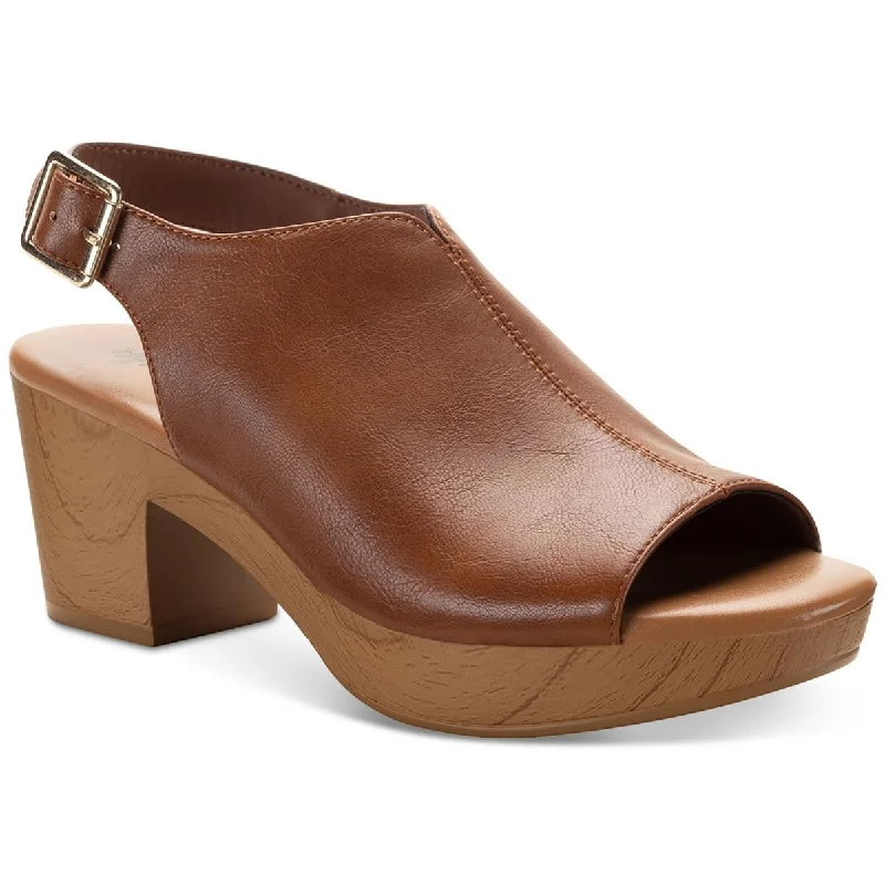 Act Now Style & Co. Womens Amaraa Faux Leather Buckle Clogs