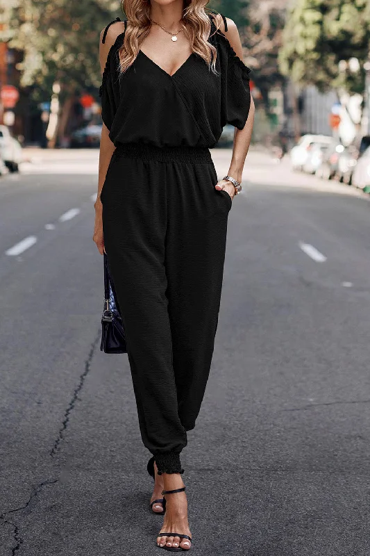 Unbeatable Prices Summer Wrap V Neck Cold Shoulder One Piece Outfits