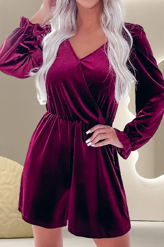 Price Slash Surplice Flounce Sleeve Romper
