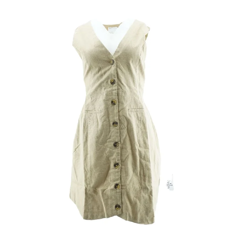 YEAR-End Clearance Tan Solid Mini Dress