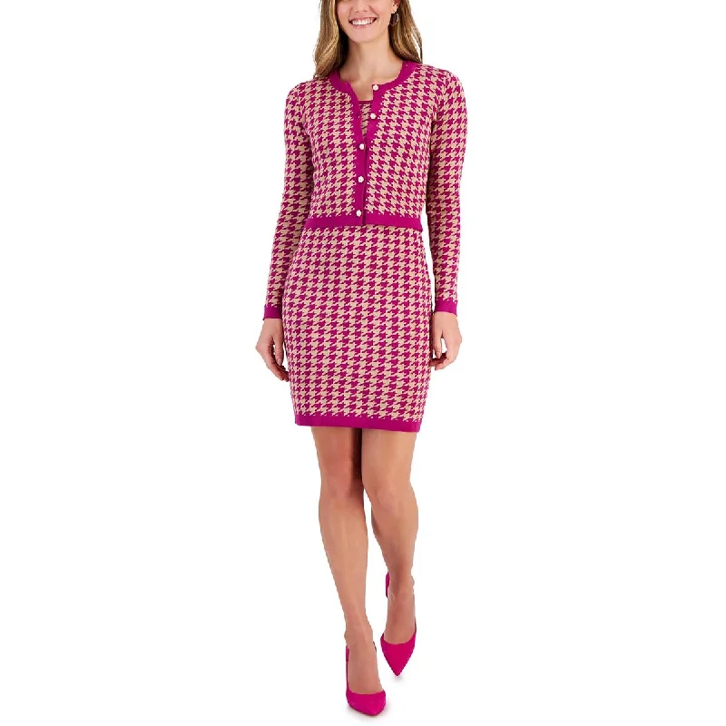 Factory Direct Sale Taylor Womens 2PC Houndstooth Four-Button Suit