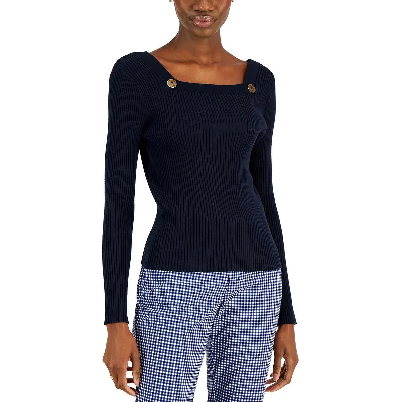 Customer Appreciation Sale Tommy Hilfiger Womens Cotton Blend Embellished Pullover Sweater