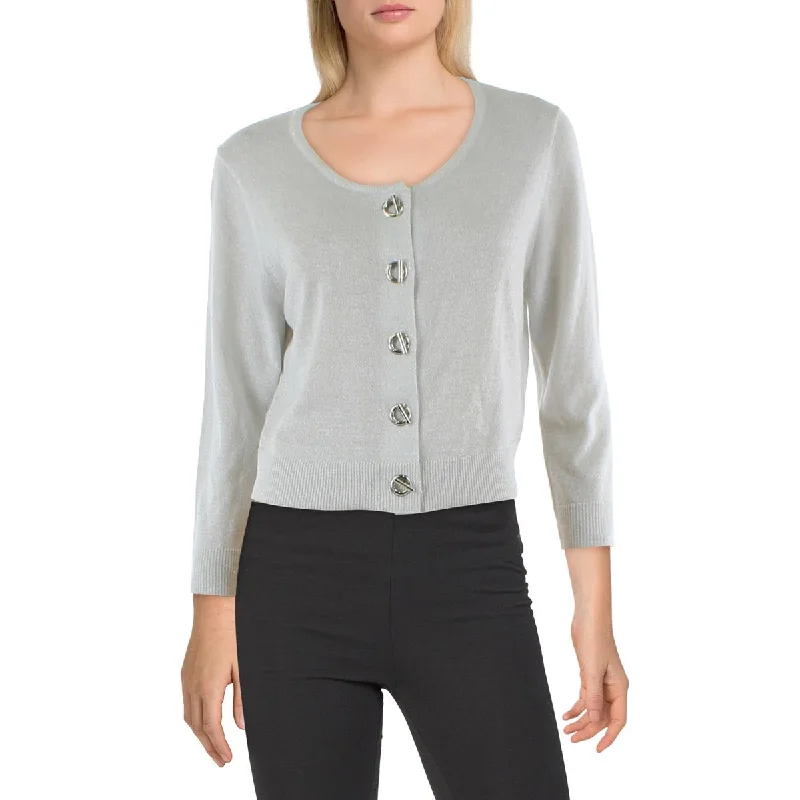 Final Markdown Tommy Hilfiger Womens Metallic Cropped Cardigan